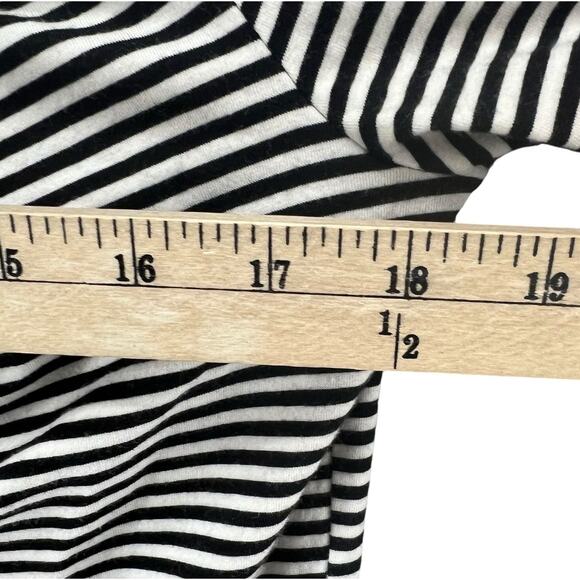 Michael Kors Shirt‎ Womens Large Black White Stripe Ring Detail 3/4 Sleeve Top - Picture 6 of 12